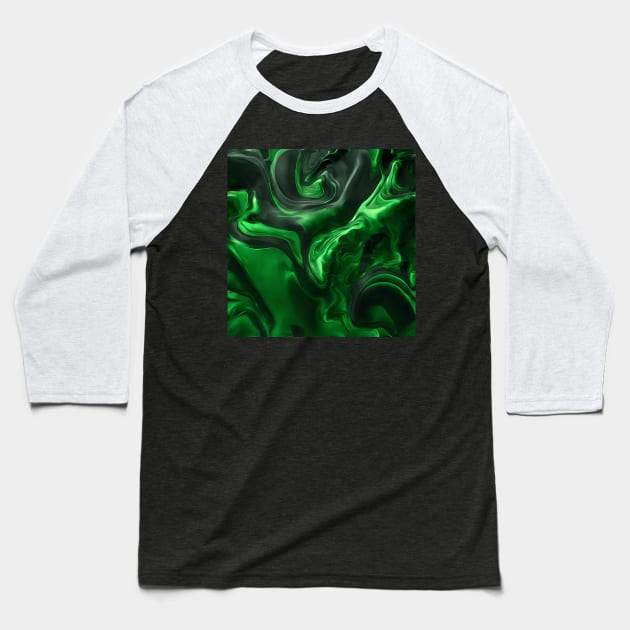 NEON DARK GREEN LIQUID MARBLE DESIGN, IPHONE CASE AND MORE Baseball T-Shirt by ZARBIT